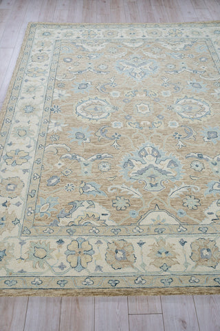 Exquisite Rugs Claremont Oushak 6795 Light Brown/Ivory Area Rug Closeup Image