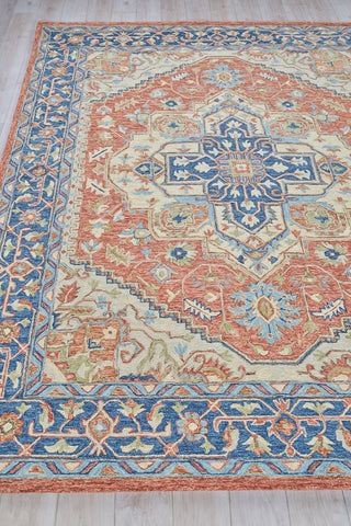 Exquisite Rugs Richmond Serapi 6799 Red/Blue Area Rug Closeup Image