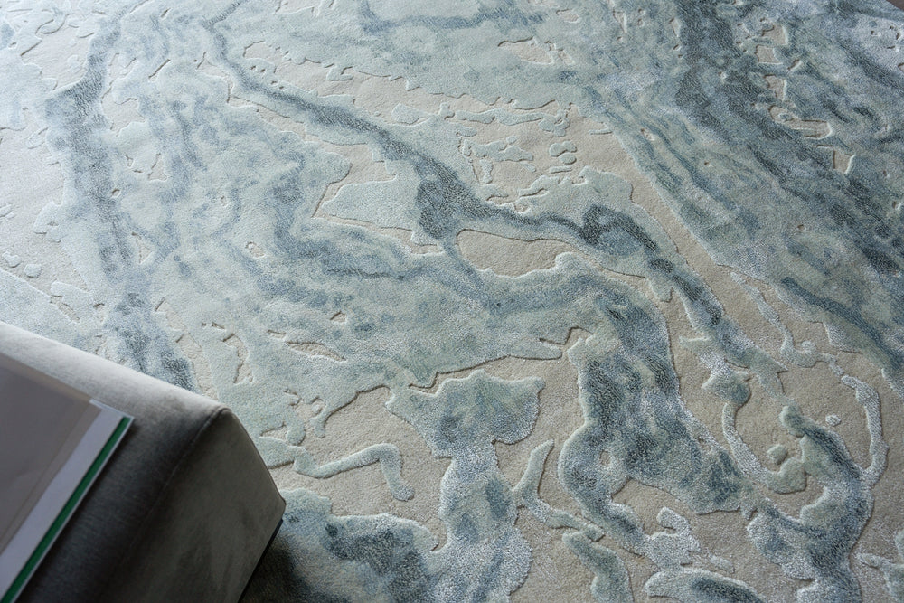 Exquisite Rugs Saccara 6806 Blue Area Rug Lifestyle Image Feature