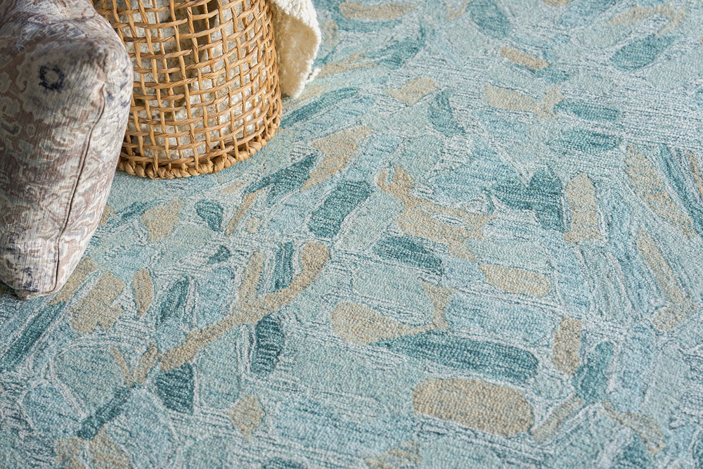 Exquisite Rugs Botanica 6809 Turquoise/Ivory/Multi Area Rug Lifestyle Image Feature