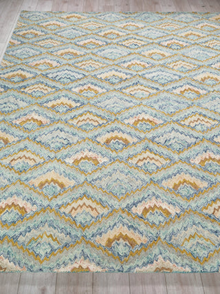 Exquisite Rugs Bargello 6814 Light Blue/Multi Area Rug Closeup Image