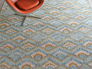 Exquisite Rugs Bargello 6814 Light Blue/Multi Area Rug Lifestyle Image Feature