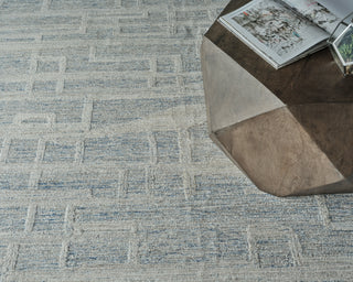 Exquisite Rugs Park City 6838 Blue/Ivory Area Rug Detail Image