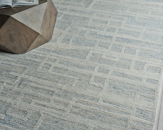 Exquisite Rugs Park City 6838 Blue/Ivory Area Rug Lifestyle Image Feature