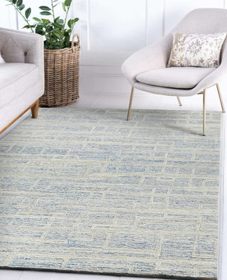 Exquisite Rugs Park City 6838 Blue/Ivory Area Rug Lifestyle Image Feature