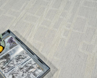Exquisite Rugs Park City 6842 Silver/Ivory Area Rug Detail Image