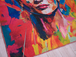 Exquisite Rugs Frida 6965 Red / Multi Area Rug Corner Image