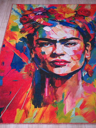 Exquisite Rugs Frida 6965 Red / Multi Area Rug Closeup Image