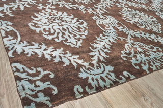 Exquisite Rugs Metro 7038 Brown/Light Blue Area Rug Corner Image