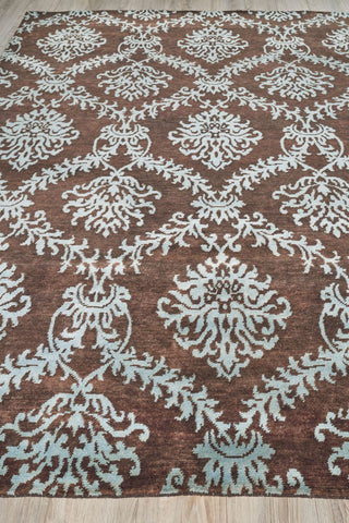 Exquisite Rugs Metro 7038 Brown/Light Blue Area Rug Closeup Image