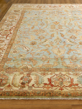 Exquisite Rugs Antique Weave Serapi 7044 Light Blue/Ivory Area Rug Closeup Image