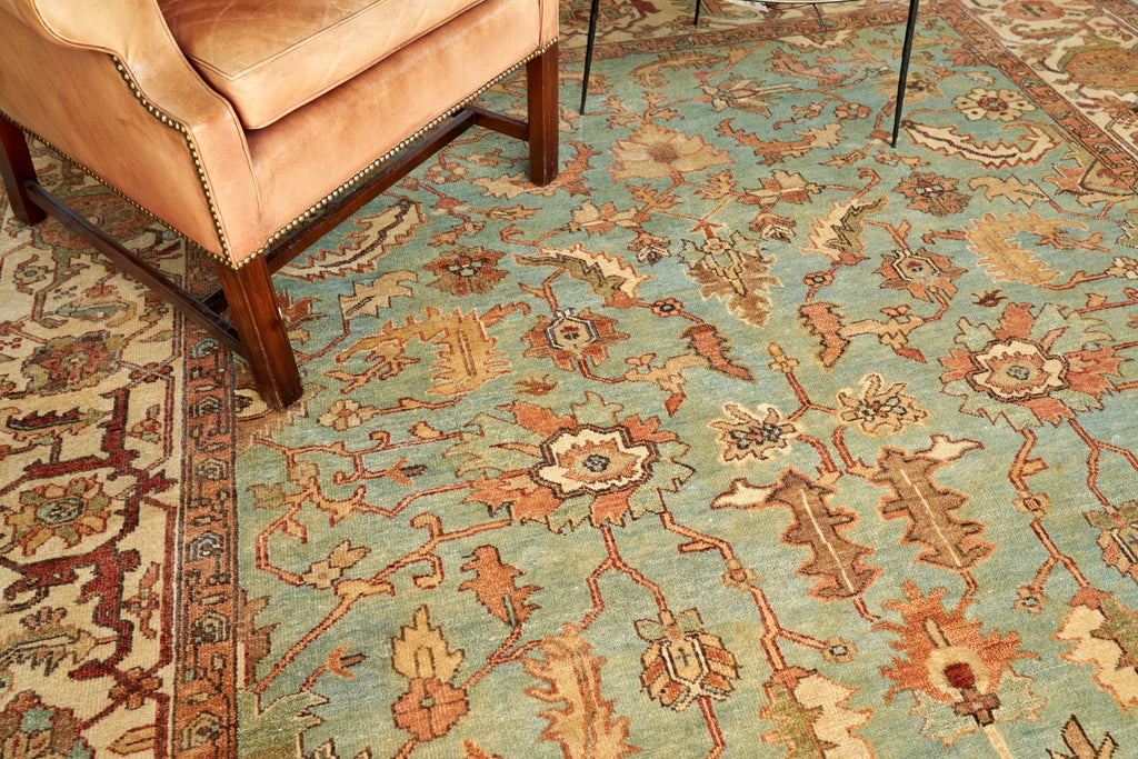 Exquisite Rugs Antique Weave Serapi 7044 Light Blue/Ivory Area Rug ...