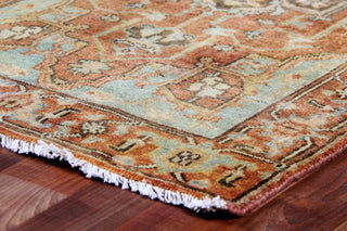 Exquisite Rugs Antique Weave Serapi 7046 Rust/Blue/Multi Area Rug Corner Image