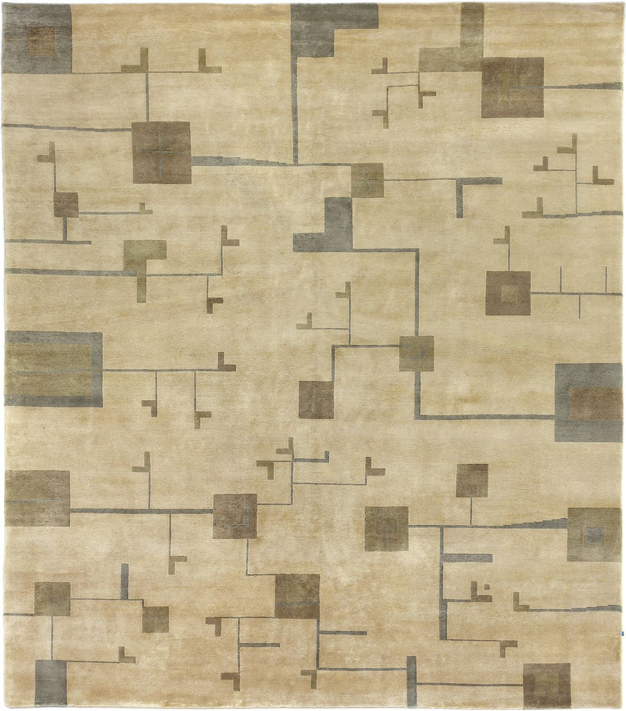 Exquisite Rugs Contemporary 7066 Light Green/Gold Area Rug main image