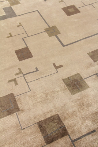 Exquisite Rugs Contemporary 7066 Light Green/Gold Area Rug Closeup Image