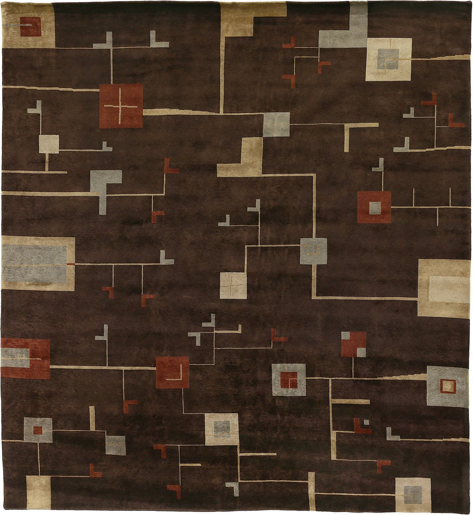 Exquisite Rugs Contemporary 7070 Plum/Sage Area Rug main image