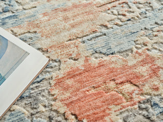 Exquisite Rugs Infinity 7132 Ivory/Blue/Terracotta Area Rug Lifestyle Image Feature