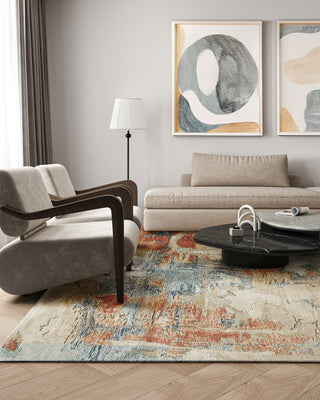 Exquisite Rugs Infinity 7132 Ivory/Blue/Terracotta Area Rug 