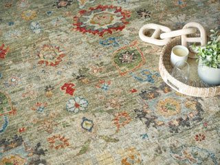 Exquisite Rugs Oxford 7219 Light Green Area Rug Detail Image