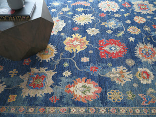 Exquisite Rugs Oxford 7220 Blue Area Rug Lifestyle Image Feature