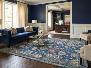 Exquisite Rugs Oxford 7220 Blue Area Rug Lifestyle Image Feature