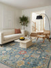 Exquisite Rugs Oxford 7221 Blue Area Rug Lifestyle Image Feature