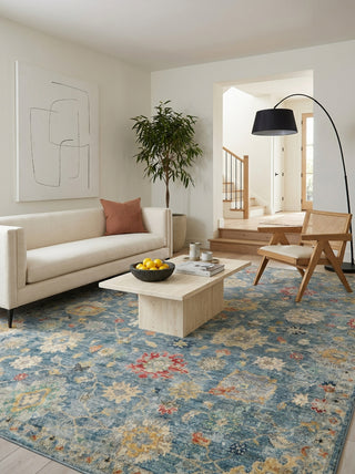 Exquisite Rugs Oxford 7221 Blue Area Rug Lifestyle Image Feature