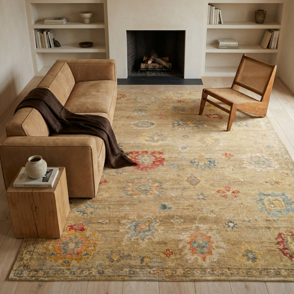 Exquisite Rugs Oxford 7227 Camel Area Rug Lifestyle Image Feature