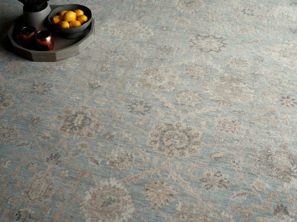 Exquisite Rugs Artisan 7228 Light Blue Area Rug Lifestyle Image Feature