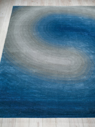 Exquisite Rugs Mitomo 7277 Navy/Gray Area Rug by The Met Closeup Image