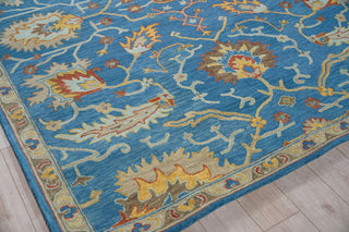 Exquisite Rugs Newport 7330 Blue/Ivory Area Rug Corner Image