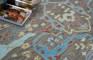 Exquisite Rugs Hamilton 7334 Taupe/Multi Area Rug Lifestyle Image Feature