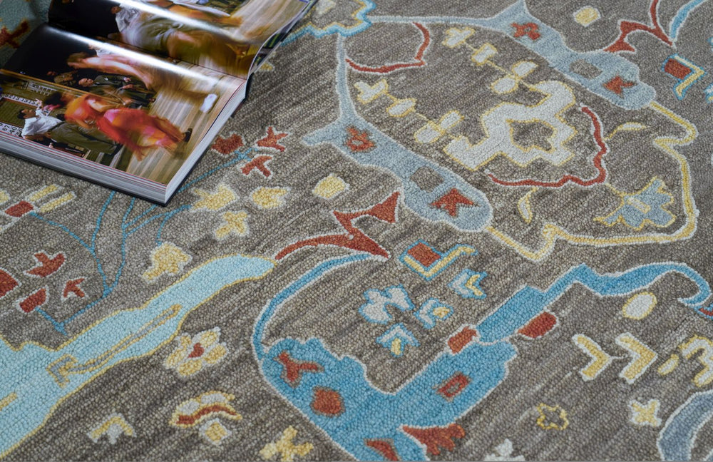 Exquisite Rugs Hamilton 7334 Taupe/Multi Area Rug Lifestyle Image Feature