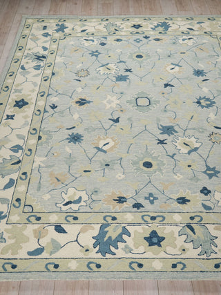 Exquisite Rugs Elegance 7353 Light Blue/Ivory/Navy Area Rug Closeup Image