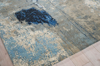 Exquisite Rugs Picasso 7360 Blue/Silver/Black Area Rug Corner Image