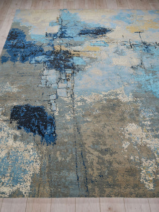Exquisite Rugs Picasso 7360 Blue/Silver/Black Area Rug Closeup Image