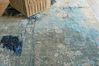Exquisite Rugs Picasso 7360 Blue/Silver/Black Area Rug Detail Image