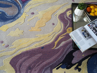 Exquisite Rugs Solara 7478 Purple/Yellow/Multi Area Rug Lifestyle Image Feature