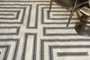 Exquisite Rugs Studio 7531 Ivory/Black Area Rug Detail Image