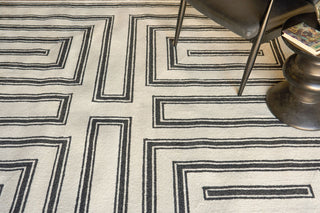 Exquisite Rugs Studio 7531 Ivory/Black Area Rug Detail Image