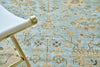 Exquisite Rugs Antique Weave Oushak 8001 Light Blue/Brown Area Rug Closeup Image