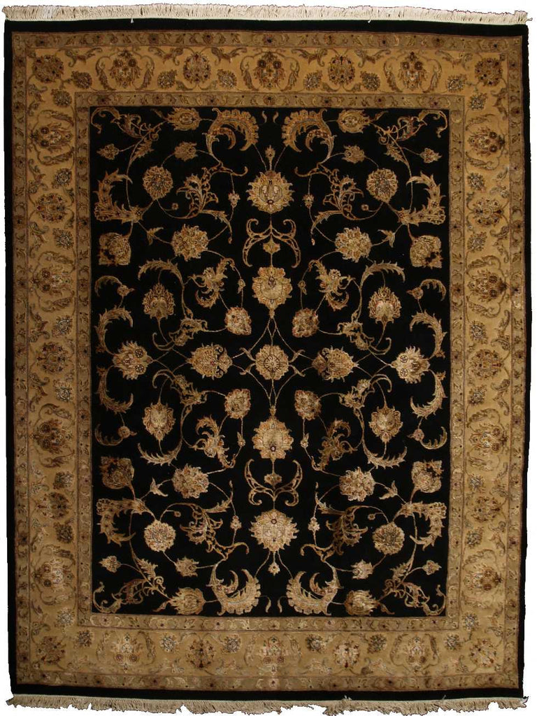 Exquisite Rugs Museum Kashan 8074 Black/Gold Area Rug main image