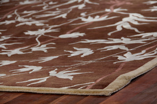 Exquisite Rugs Milano Velvet 8212 Brown/Ivory Area Rug Corner Image