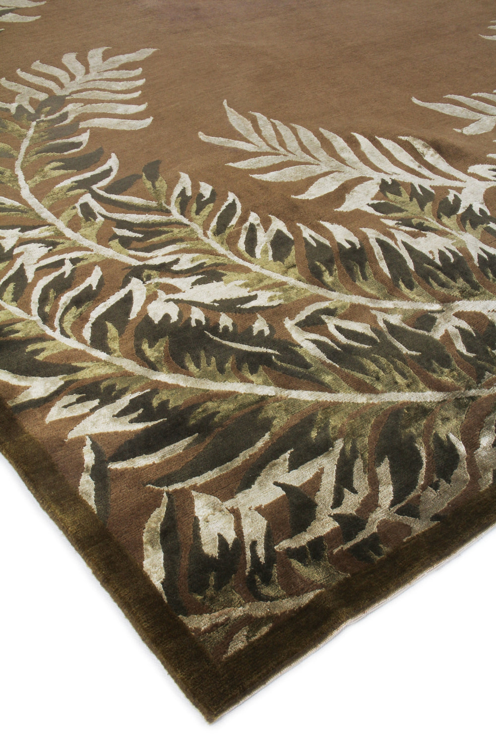 Exquisite Rugs Mosaic 8263 Brown/Silk Area Rug Lifestyle Image Feature