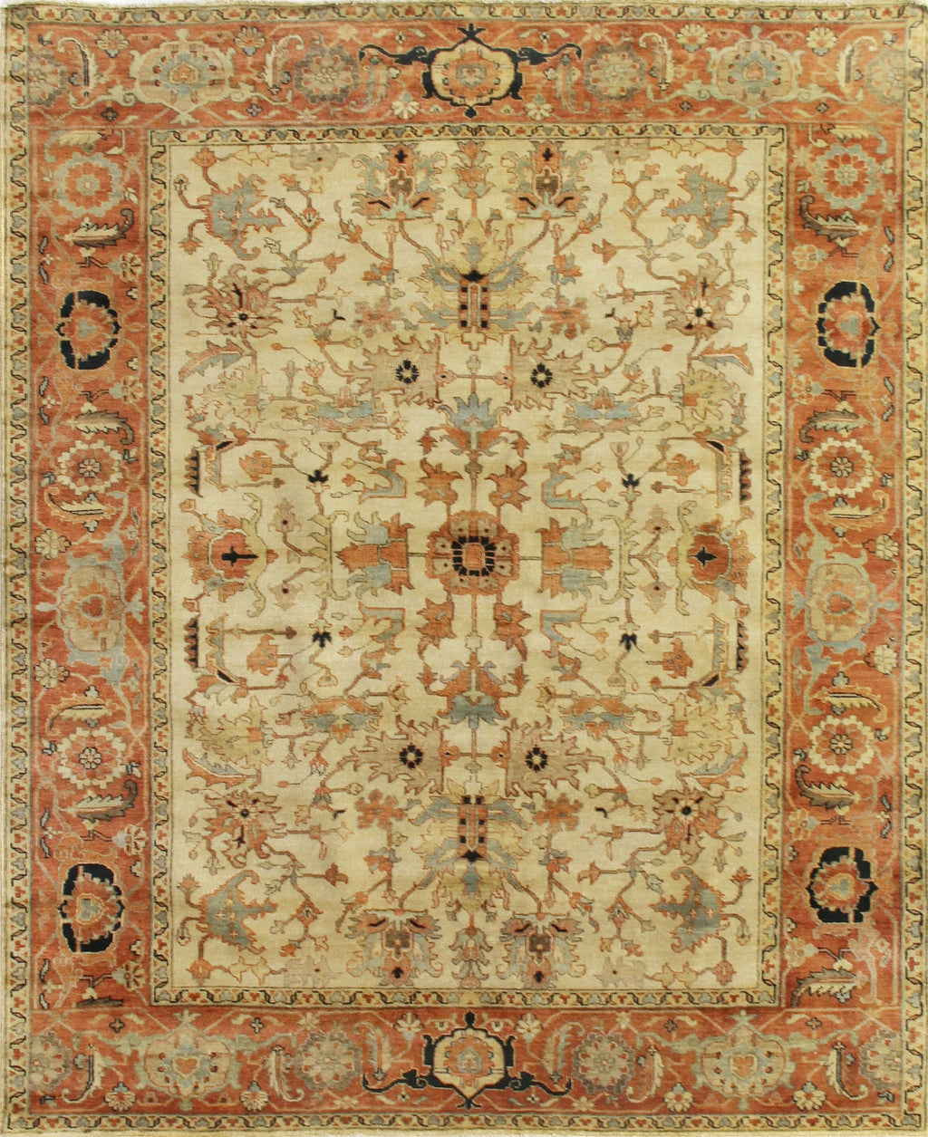 Exquisite Rugs Antique Weave Serapi 9160 Ivory/Rust Area Rug ...