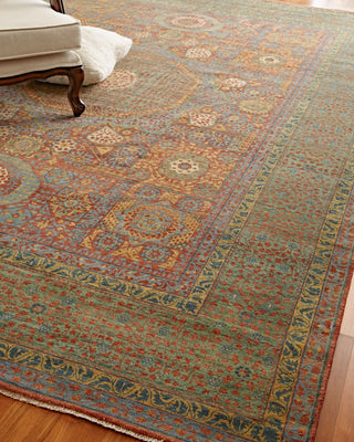 Exquisite Rugs Mamluk 9205 Rust/Green Area Rug Lifestyle Image Feature