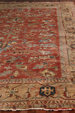Exquisite Rugs Antique Weave Serapi 9225 Rust/Gold Area Rug Closeup Image