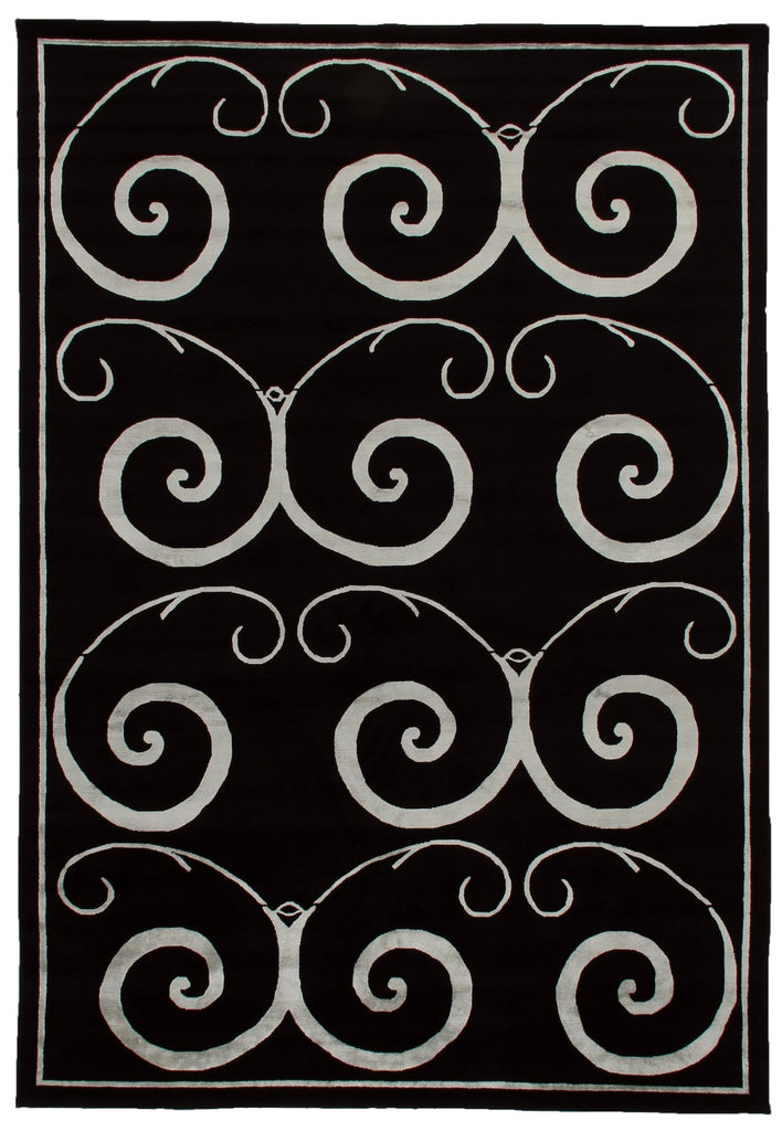 Exquisite Rugs Super Tibetan 9323 Black/Silver Area Rug main image