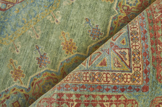 Exquisite Rugs Mamluk 9404 Green/Light Blue Area Rug Closeup Image