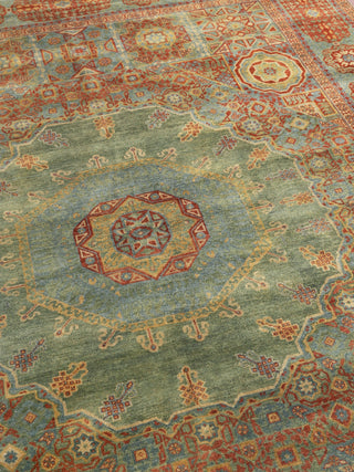 Exquisite Rugs Mamluk 9404 Green/Light Blue Area Rug Pile Image